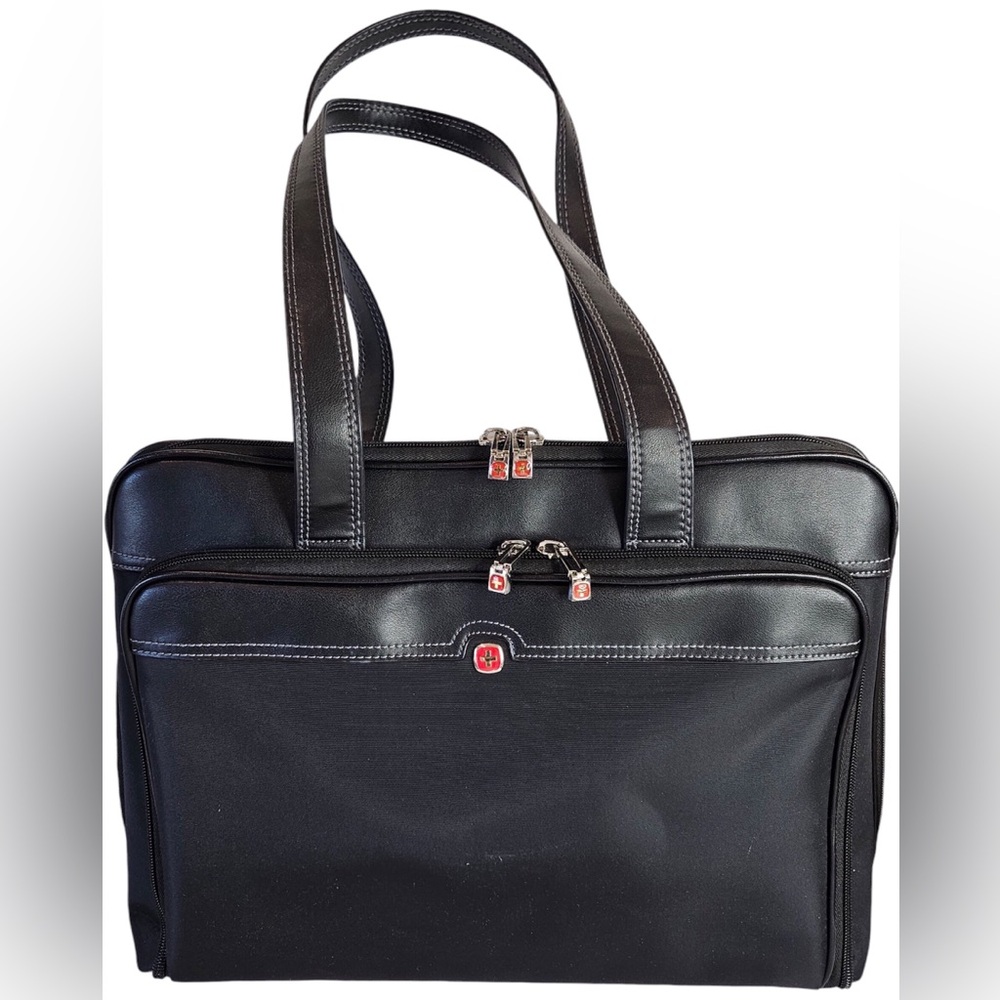 Wenger genuine leather nylon messenger, laptop, briefcase travel business bag